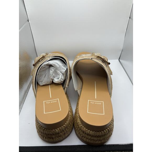 Dolce Vita 9 Wixie Beaded Strap Platform Sandal Espadrille Nuetral Glam Boho - Picture 4 of 8